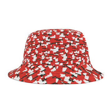 CAMO DigiRed Bucket Hat with CAMO logo detail.