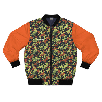 CAMO Flecktarn & Orange Men's Bomber Jacket (AOP)